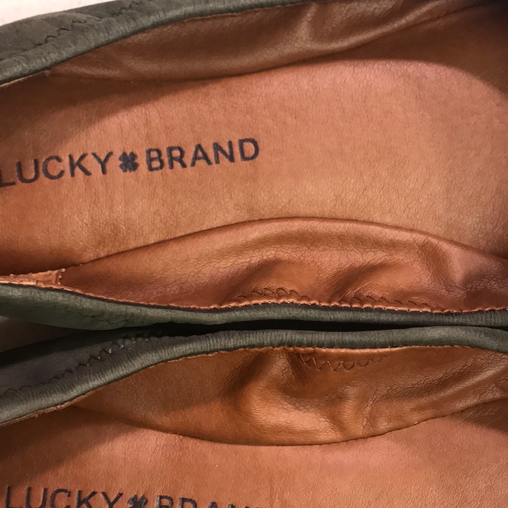 Lucky Brand army green ballerina flats - Picture 6 of 7